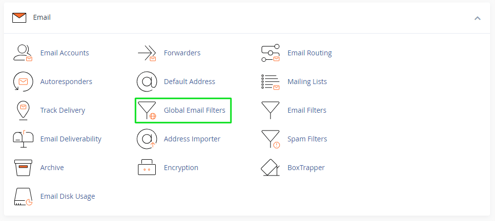 This image is showing a list of features related to email management and security.