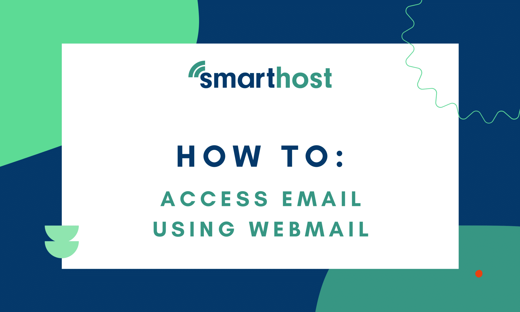 The image is showing instructions on how to access email using webmail.