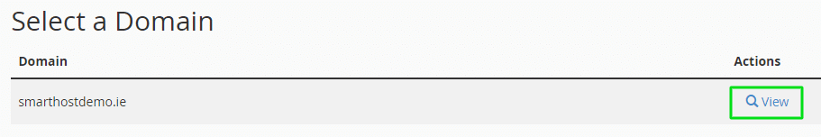 Select a domain in wordpress.